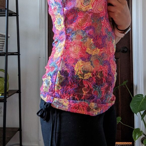 Vintage Delia's Floral‎ Mesh Lace Tank - Picture 4 of 7